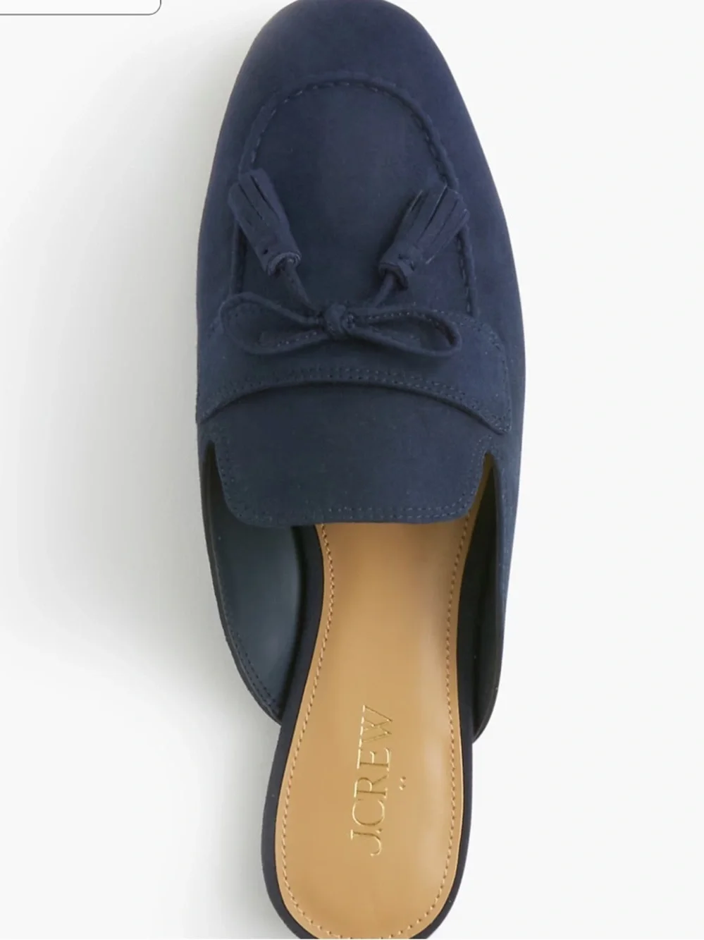 J CREW! Women's Navy Tassel Backless Loafers! Versatile !! 5.5